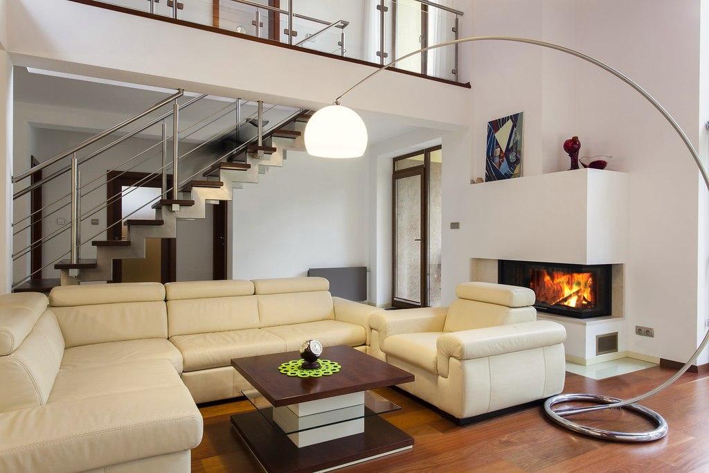 A freshly finished, bright living room interior